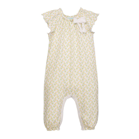 Pima Cotton Bow Romper Juniper