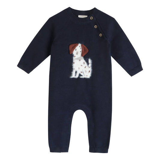 Spotty Dog 3D Knit Baby Jumpsuit (Organic Cotton)