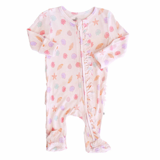 Bamboo Ruffle Zipper Footies