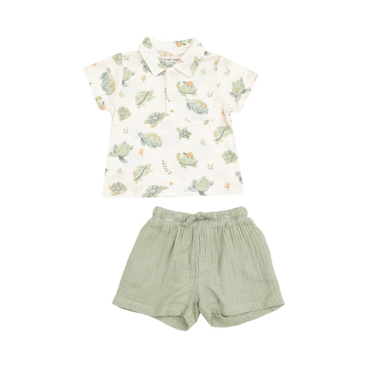 Sea Turtle Muslin Short/Polo