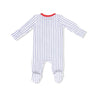 Bamboo Zip Footie- Baseball Stripe
