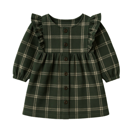 Organic Cotton Rya Flannel Ruffle Dress