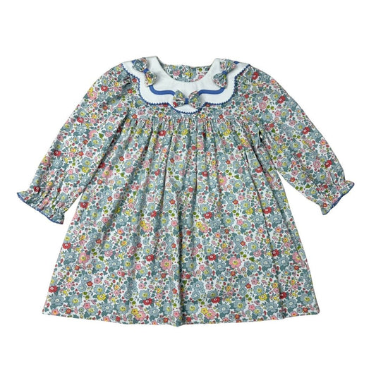 Floral Scallop Collar Dress