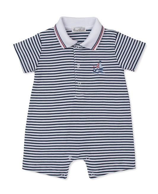 Pima Cotton Playsuit- Regatta Stripe