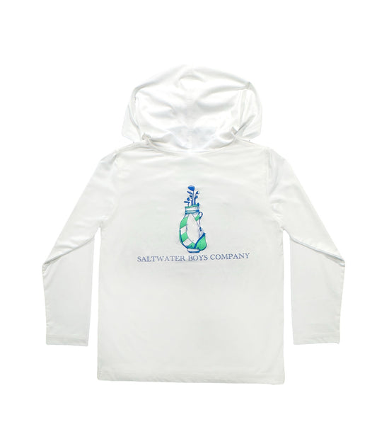 UPF50 Performance Hoodie- White Golf