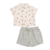 Organic Muslin Polo/Short Set- Palm Trees