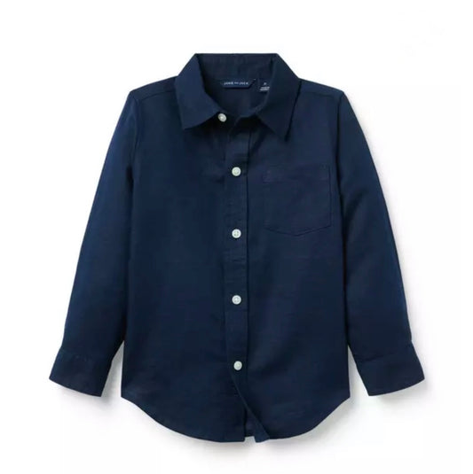 The Linen-Cotton Shirt Navy