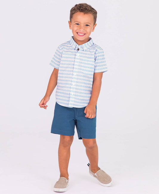 Boys Blue Stretch Chino Shorts