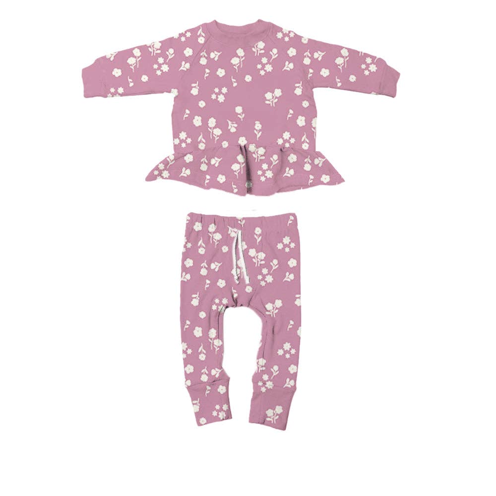 Bamboo Jogger Set- Ruffle Bouquet
