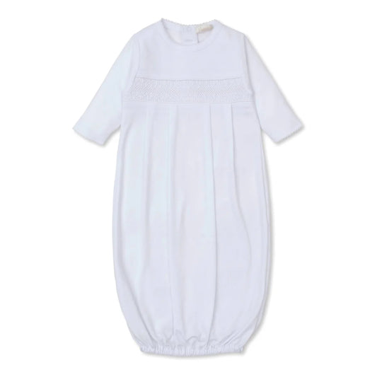 Hand Smocked Sleep Sack 0-6mo/White