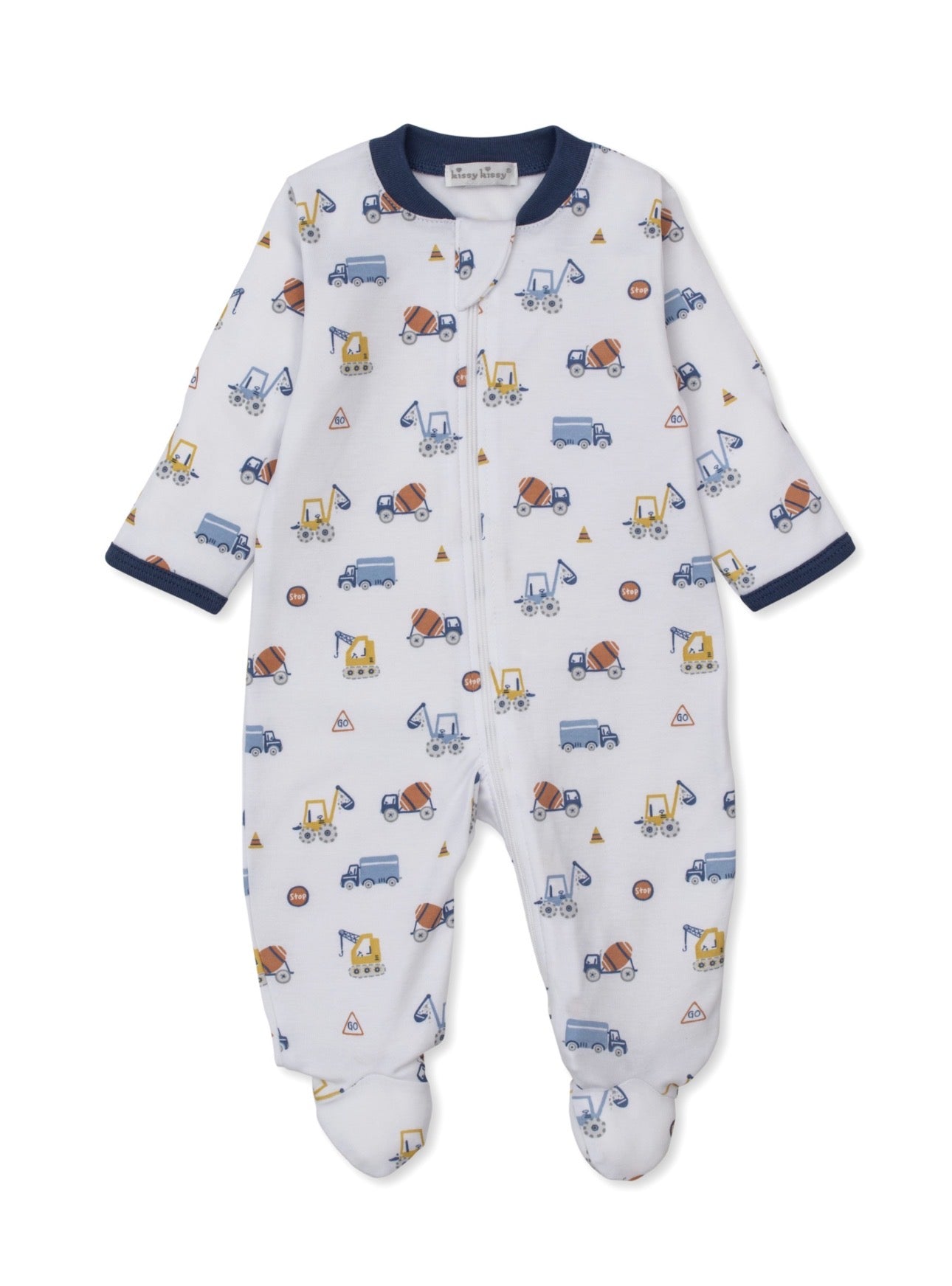 Pima Cotton Footie- Construction Roadwork