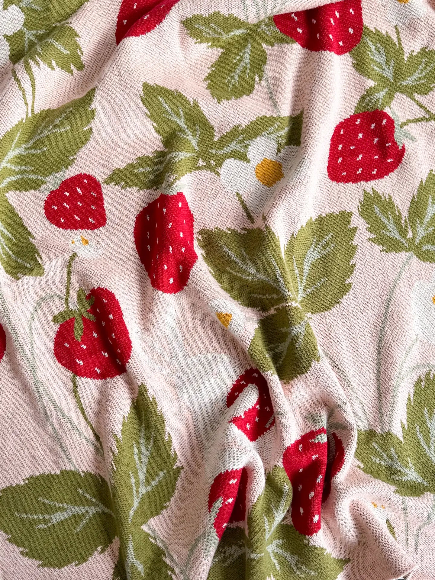 Organic Cotton Strawberry Blanket
