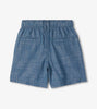 Indigo Blue Chambray Woven Shorts