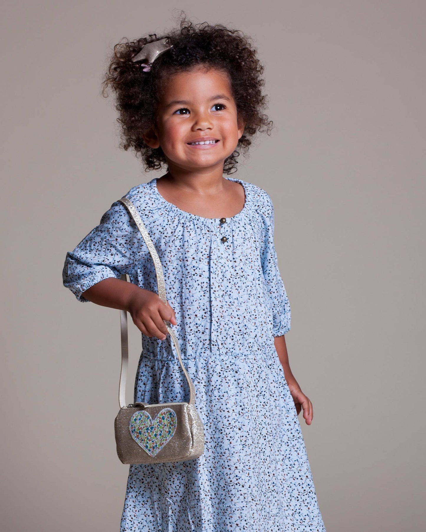 Little Girls Glitter Heart Purse- Rose Pink