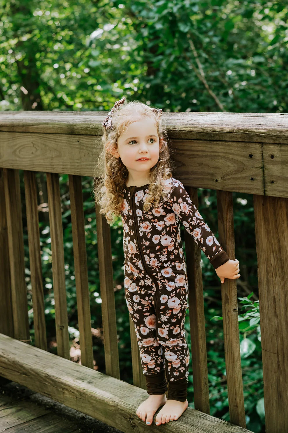 Earthy Blooms Zip Up Pajamas