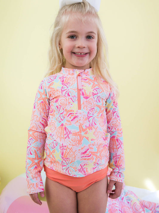 2-Piece Rashguard- Sunset Seashells