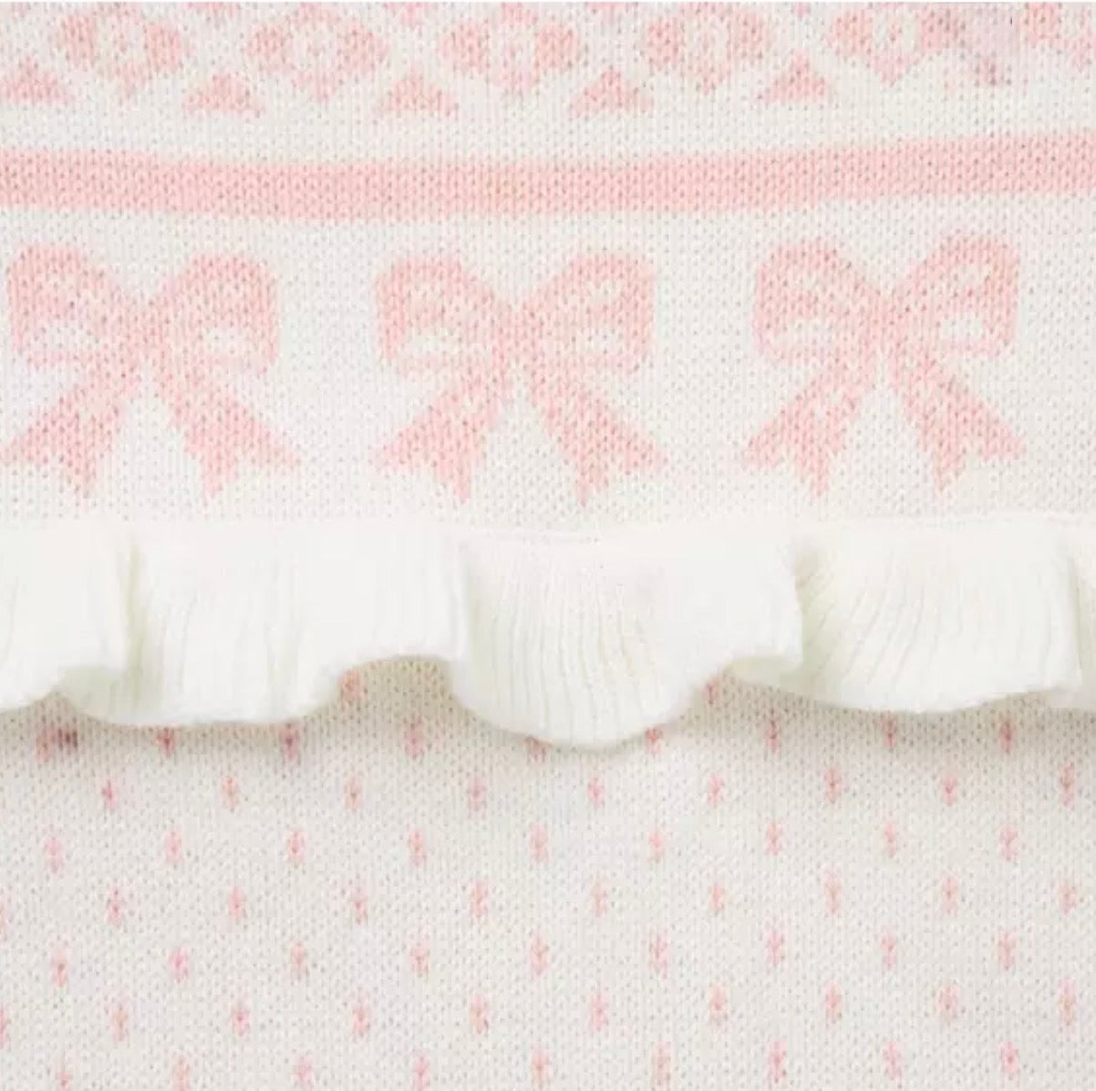 Bow Fair Isle Sweater One-Piece