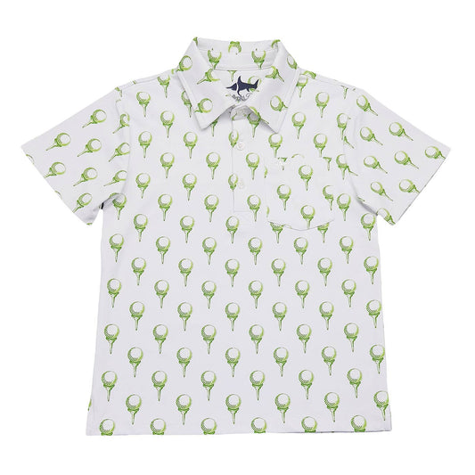 Inshore Boys Performance SS Polo White Golf