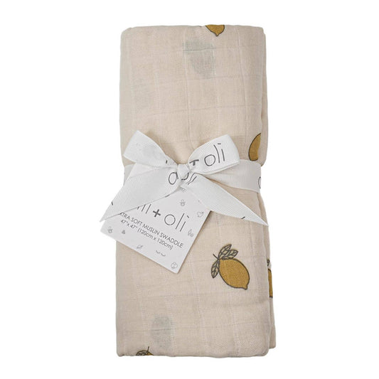 Bamboo Muslin Swaddle Blanket- Lemon