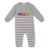 Organic Cotton Train Applique Knit Jumpsuit