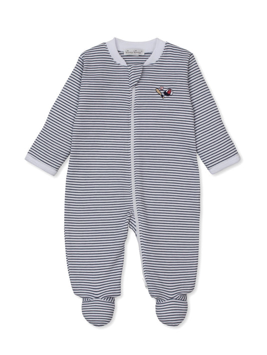 Pima Cotton Zip Footie- Fly Ball