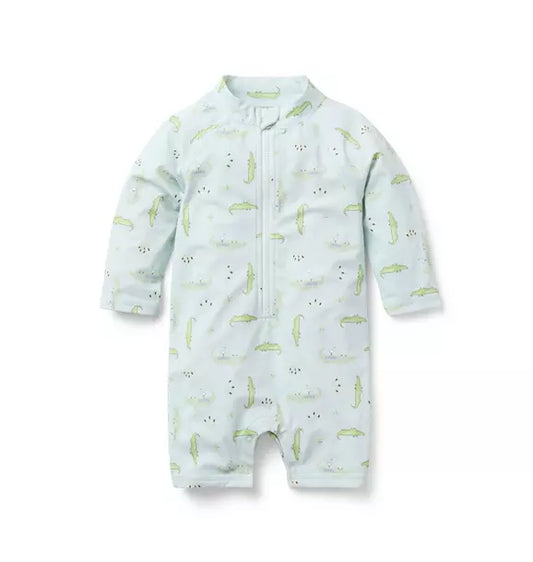 Recycled Alligator Rash Guard Swimsuit