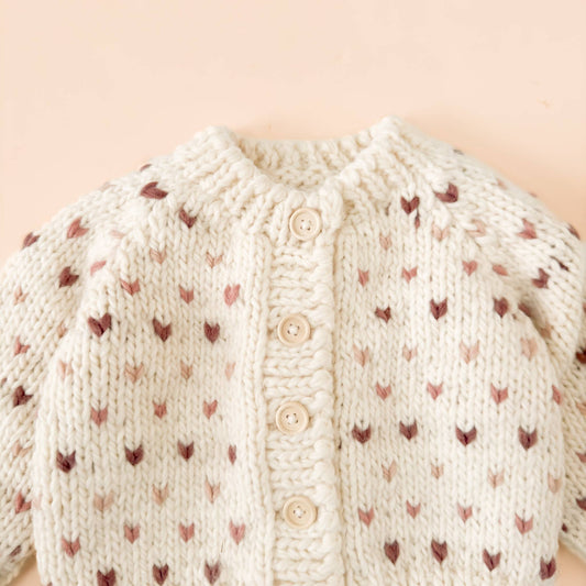 Sawyer Cardigan Mauve Hearts