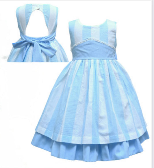 Blue Stripe Party Dress