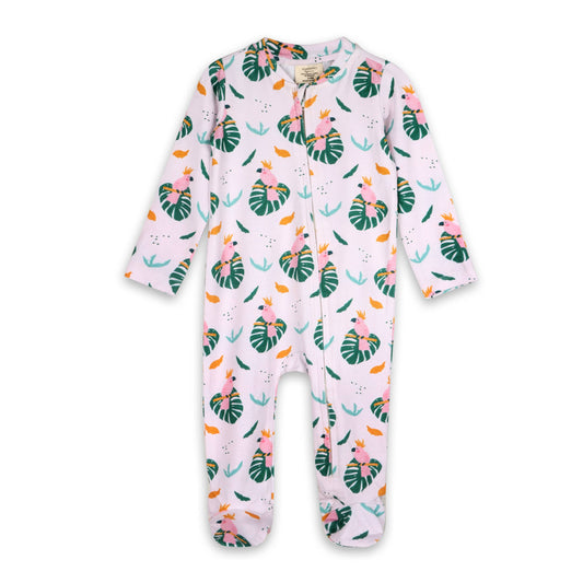 Parrot Zipper Baby Footie (Organic Jersey)