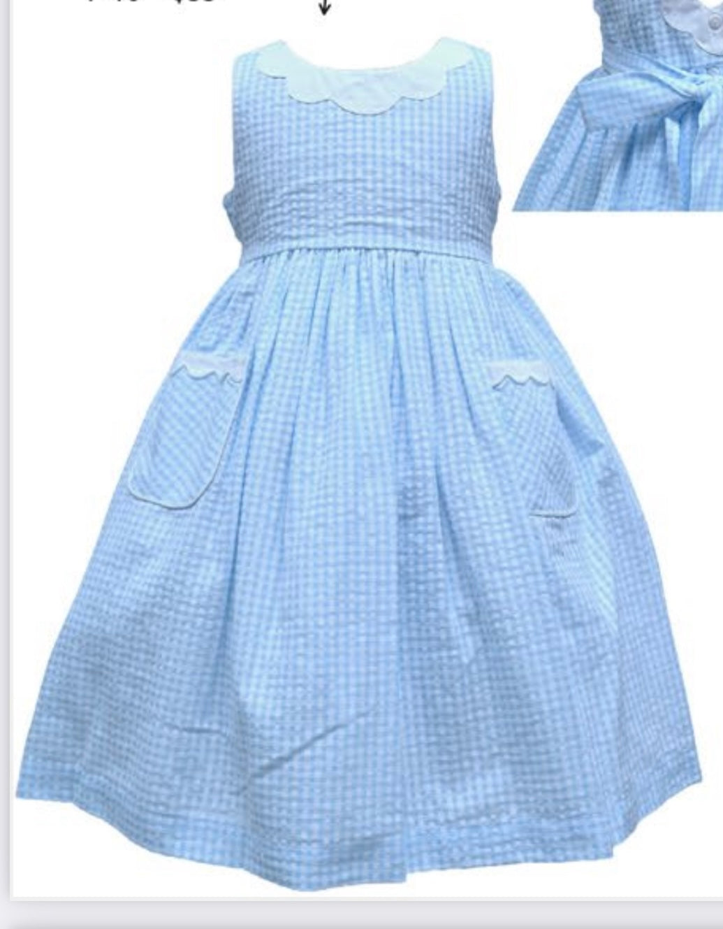 Blue Seersucker Dress