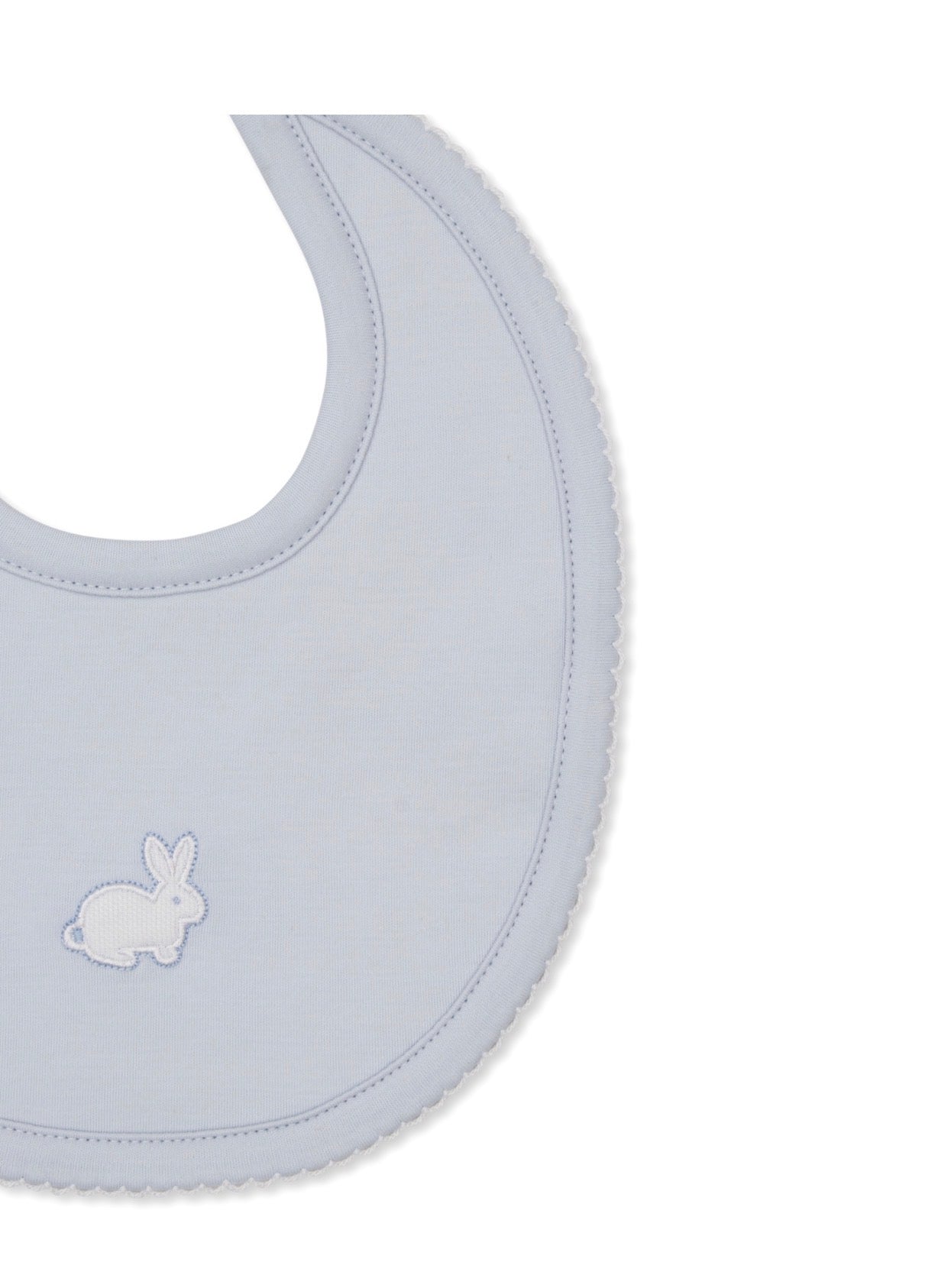 Pique Twin Bunny Bib- Blue