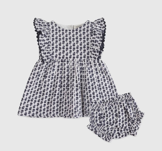 Organic Cotton Dress- Jamie Blue Floral