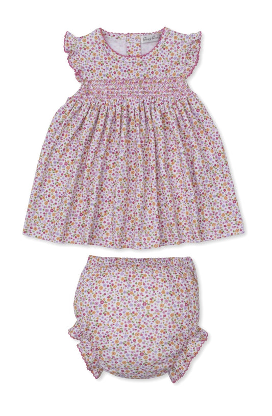 Pima Cotton Smocked Dress- Blossoming Floral