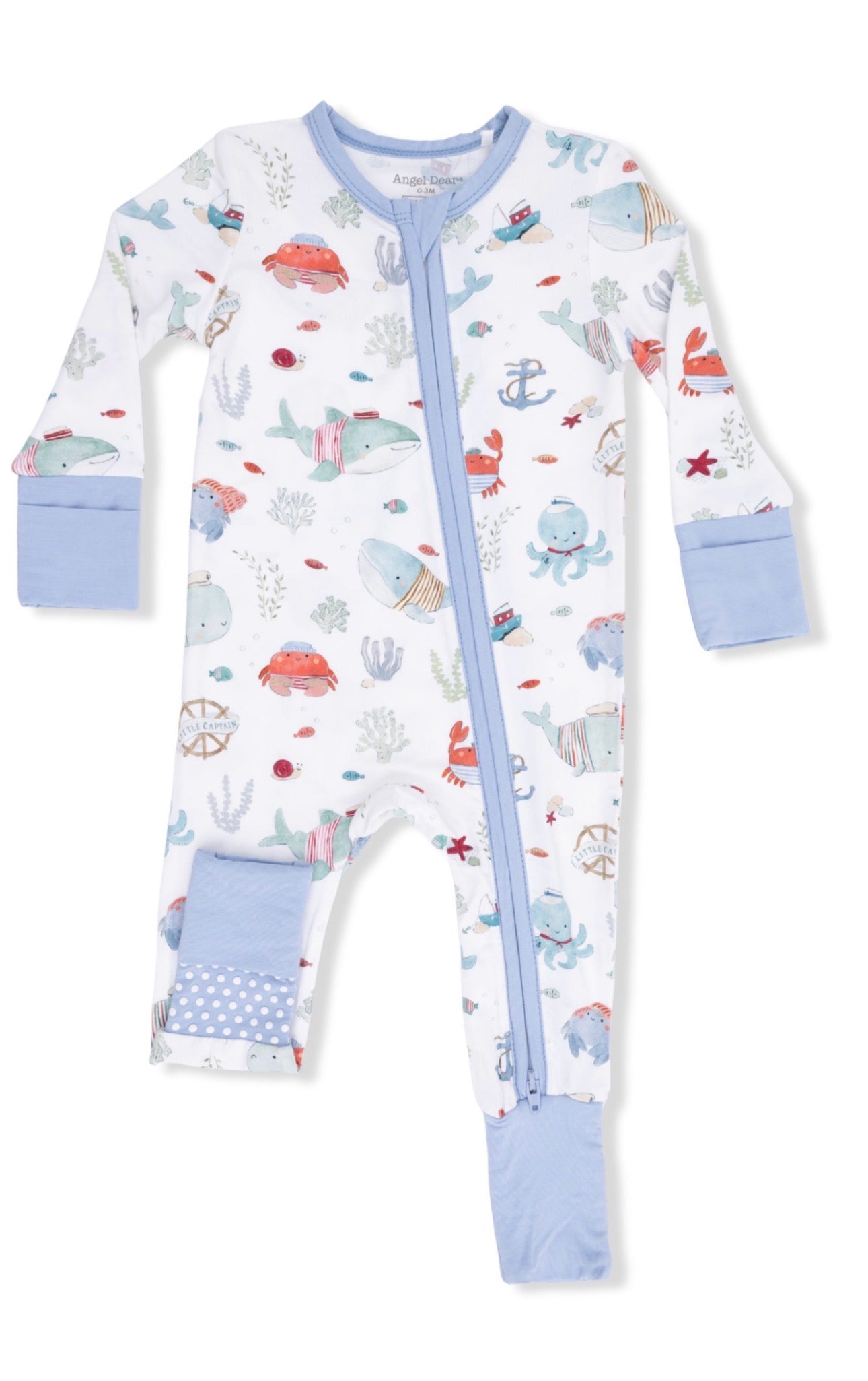 2-Way Zip Bamboo Romper- Sea Creatures