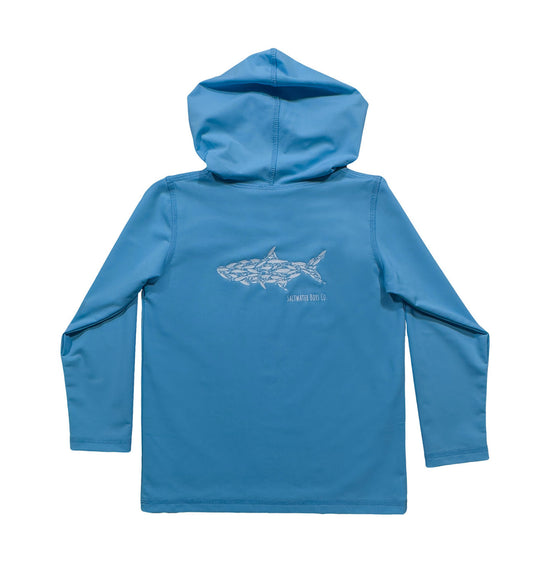 UPF50 Performance Hoodie- Blue Shark