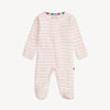 Organic Cotton Magnetic Footie-Pink Stripe