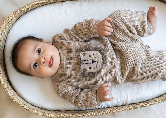 Organic Cotton Lion Chunky Knit Jumpsuit