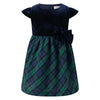 Baby Velvet Blackwatch Plaid Party Dress