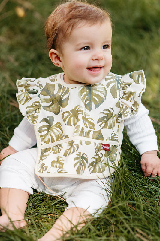 Island Leaf Ruffle Pocket Bib