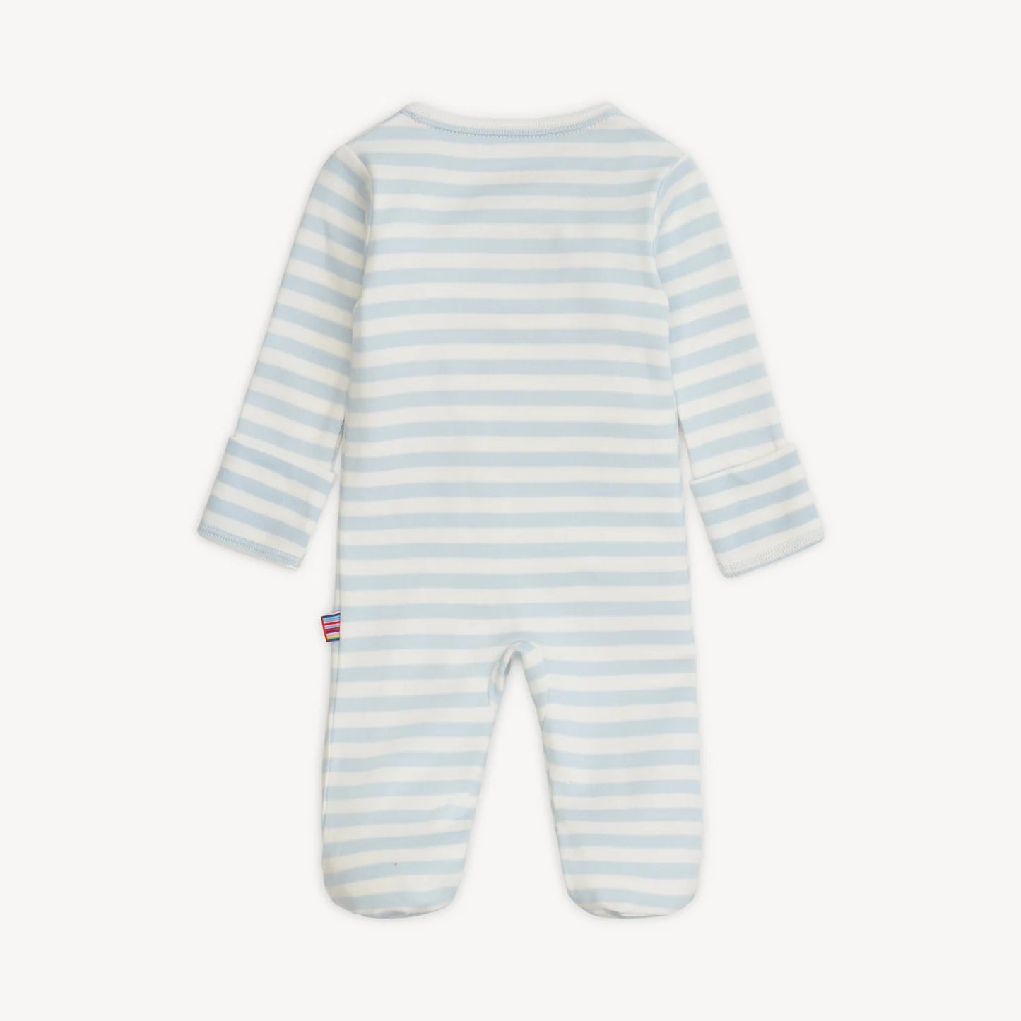 Organic Cotton Magnetic Footie- Blue Stripe
