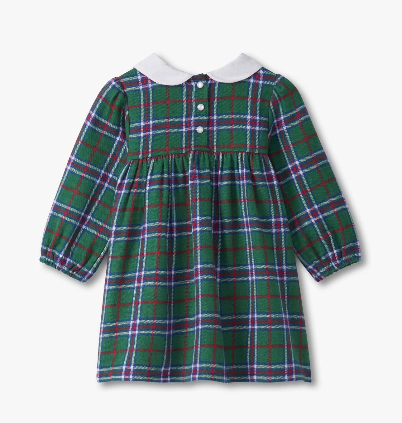 Plaid Puff Sleeve Pinafore Dress