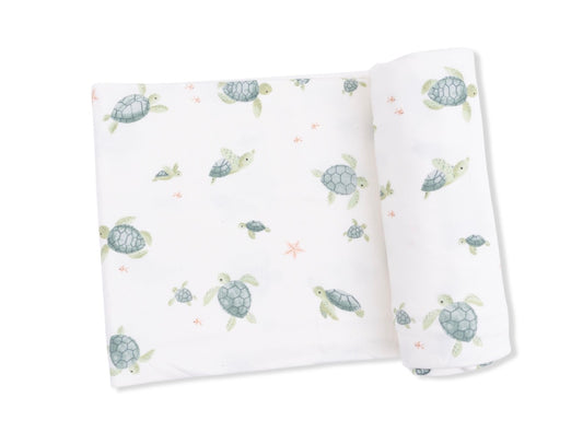 Bamboo Swaddle Blanket- Sea Turtles