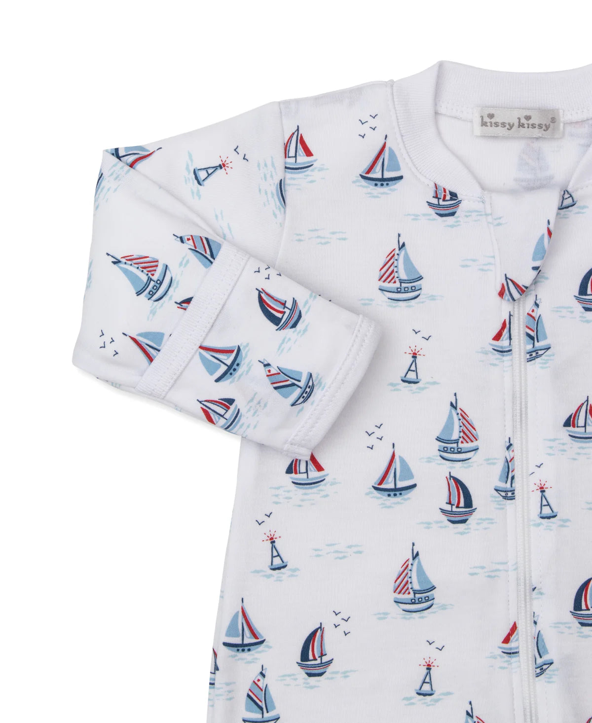 Pima Cotton Zip Footie- Regatta
