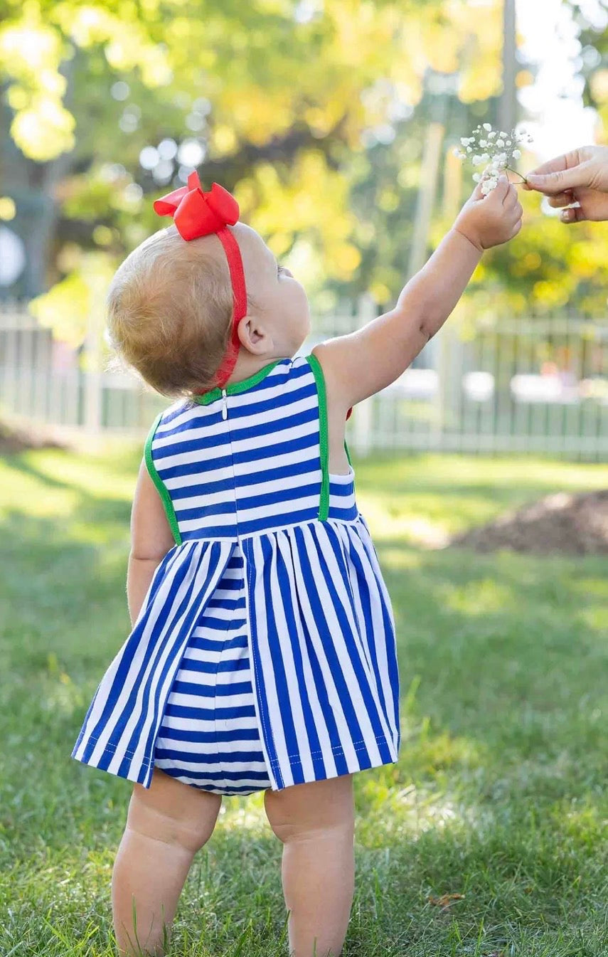 Stripe Knit Romper With Tulip