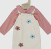 Organic Cotton Grace Flower Knit Baby Overall & Bodysuit Set