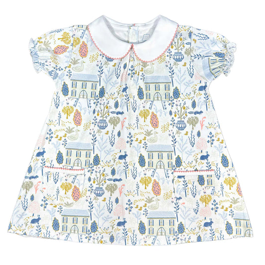 Pima Cotton Pocket Twirl Dress- English Countryside