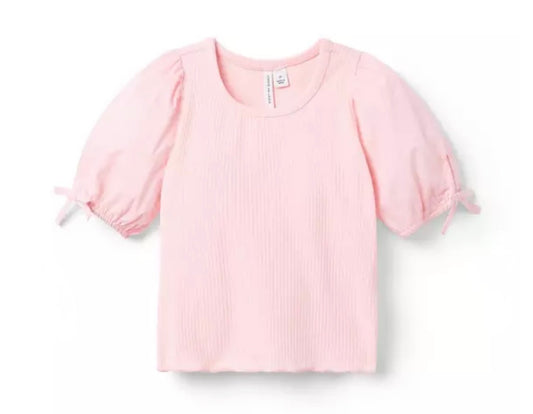 Ribbed Puff Sleeve Top