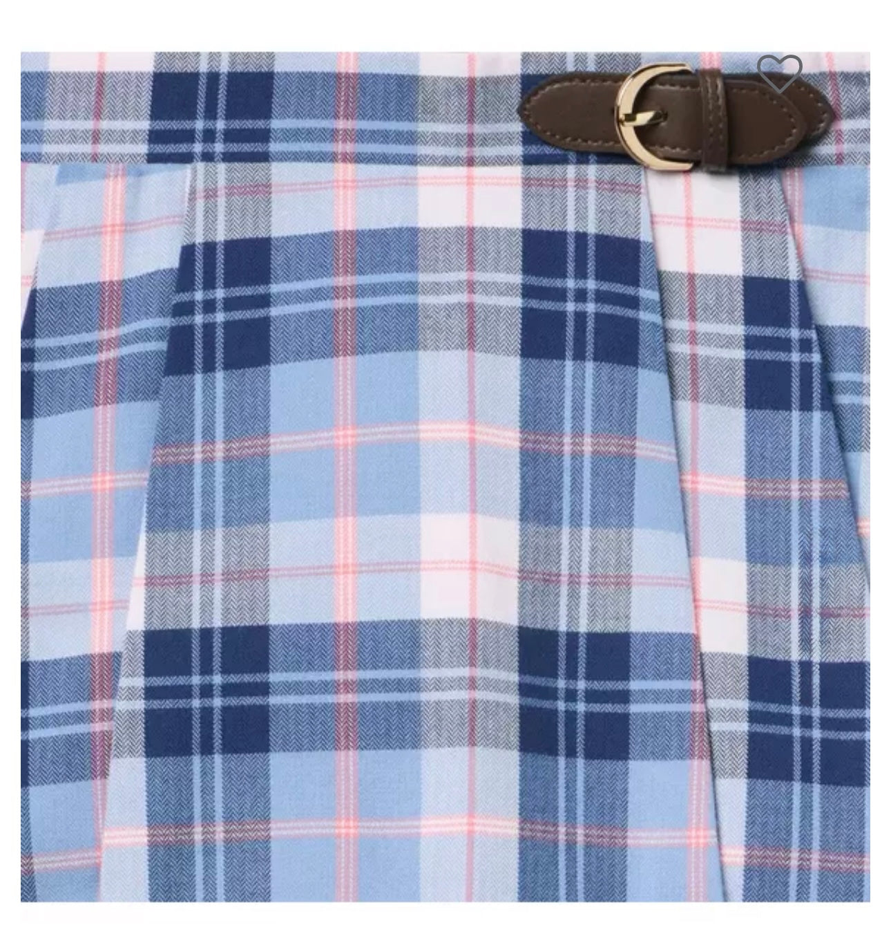 Plaid Pleated Buckle Skirt