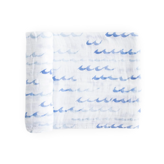 Cotton Muslin Swaddle- High Tide