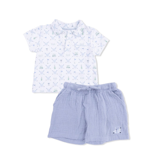 Polo with Shorts- Golf Trellis